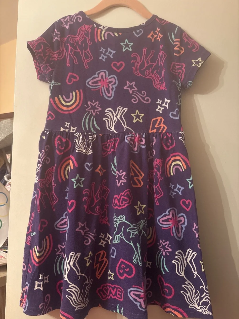 The Place short sleeve purple unicorn dress size 5/6
